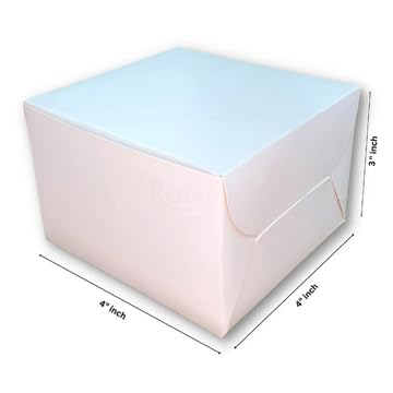 4X4X3 Inch White Kraft Paper Box (Pack of 50 Units)