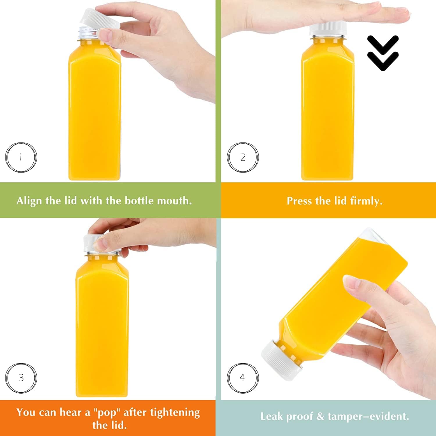 200ML 250ML 300ML 350ML Square Plastic Transparent Disposable Bottle (Pack Of 10 Unit)