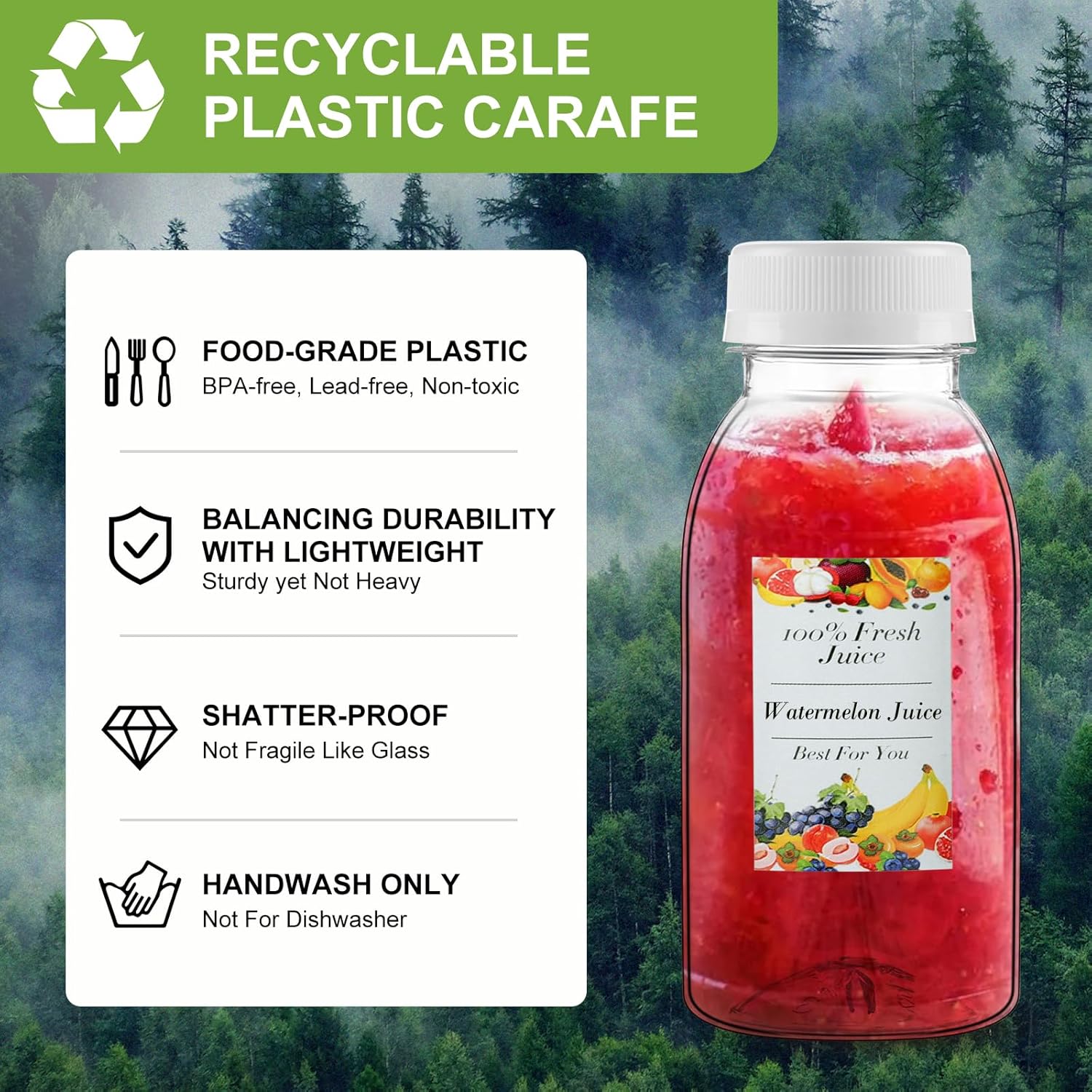 200ML 250ML 300ML 350ML Round Plastic Transparent Disposable Bottle (Pack Of 10 Unit)