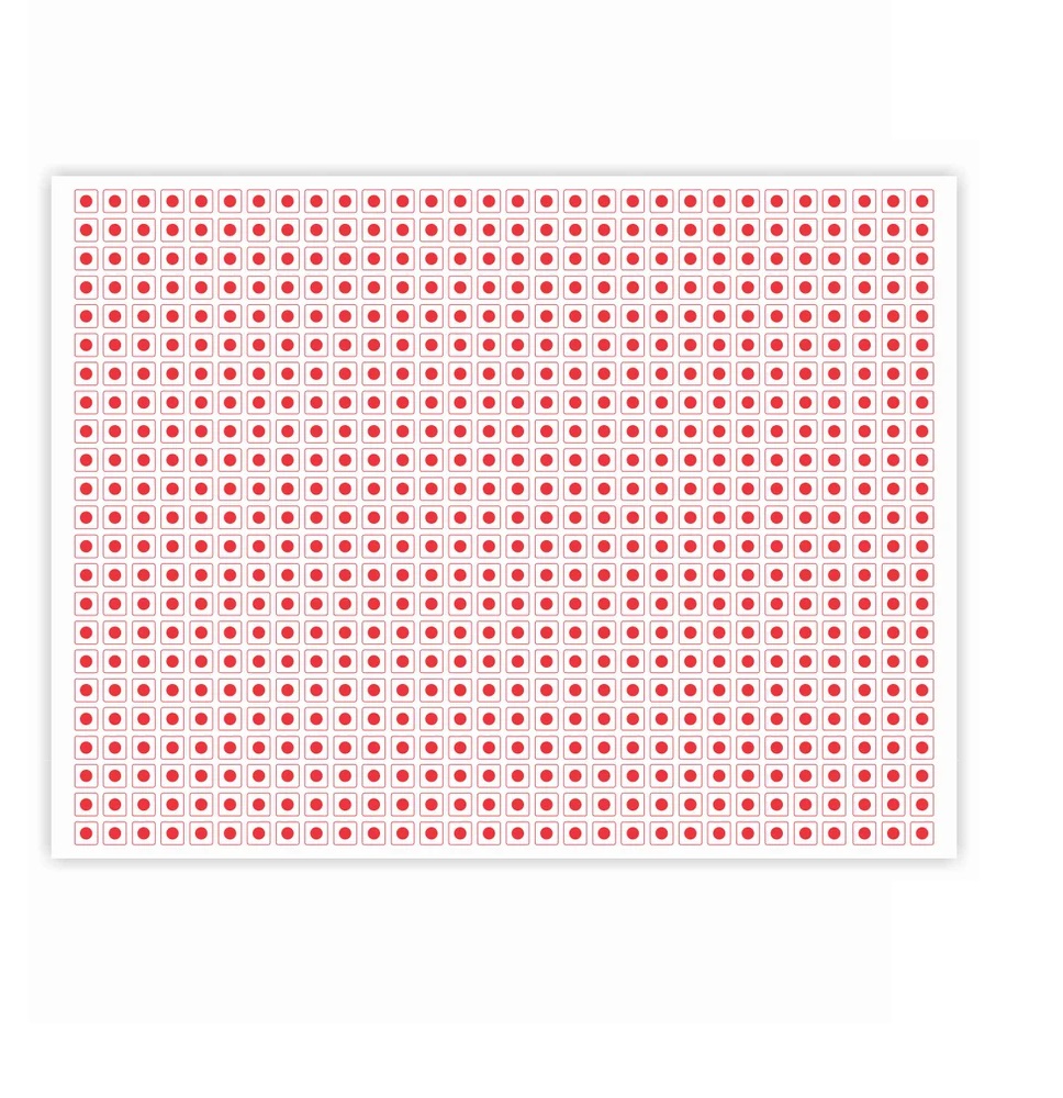 Red Non Veg Sticker Sheet 10mm 690 Self Adhesive