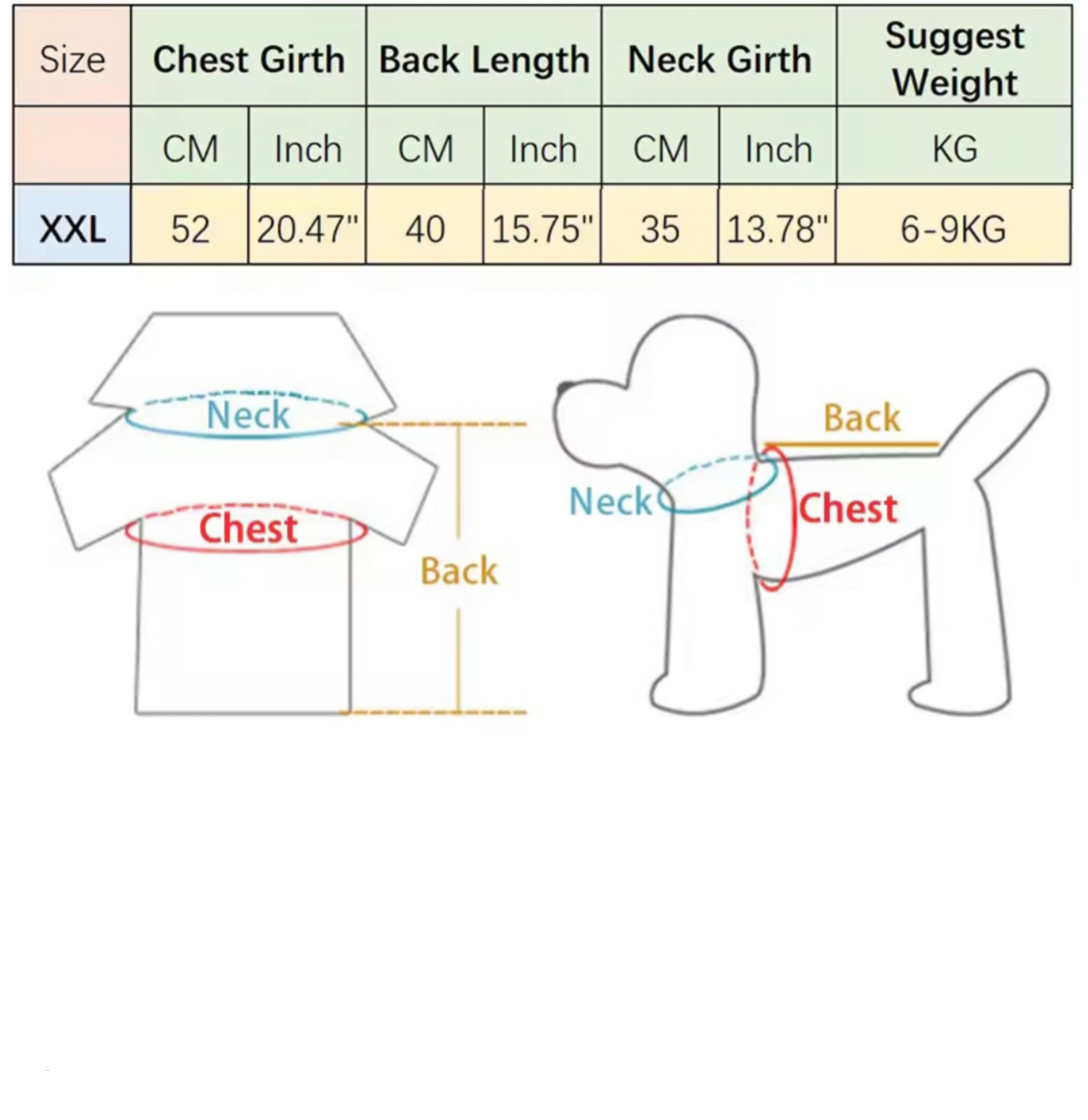 Pijama para mascota de 6Kg. a 9Kg.
