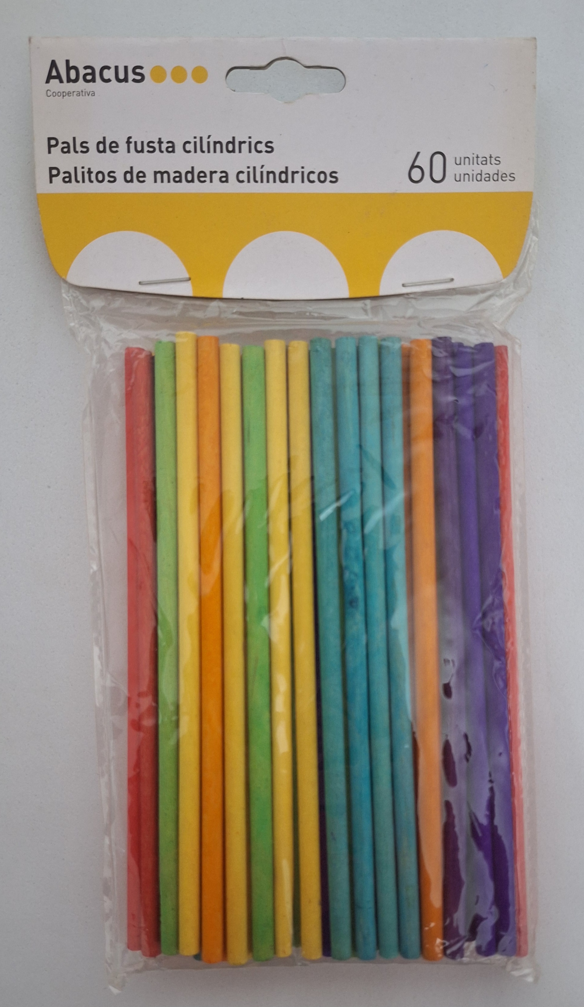Pack de 60 Palitos de Madera Cilíndricos