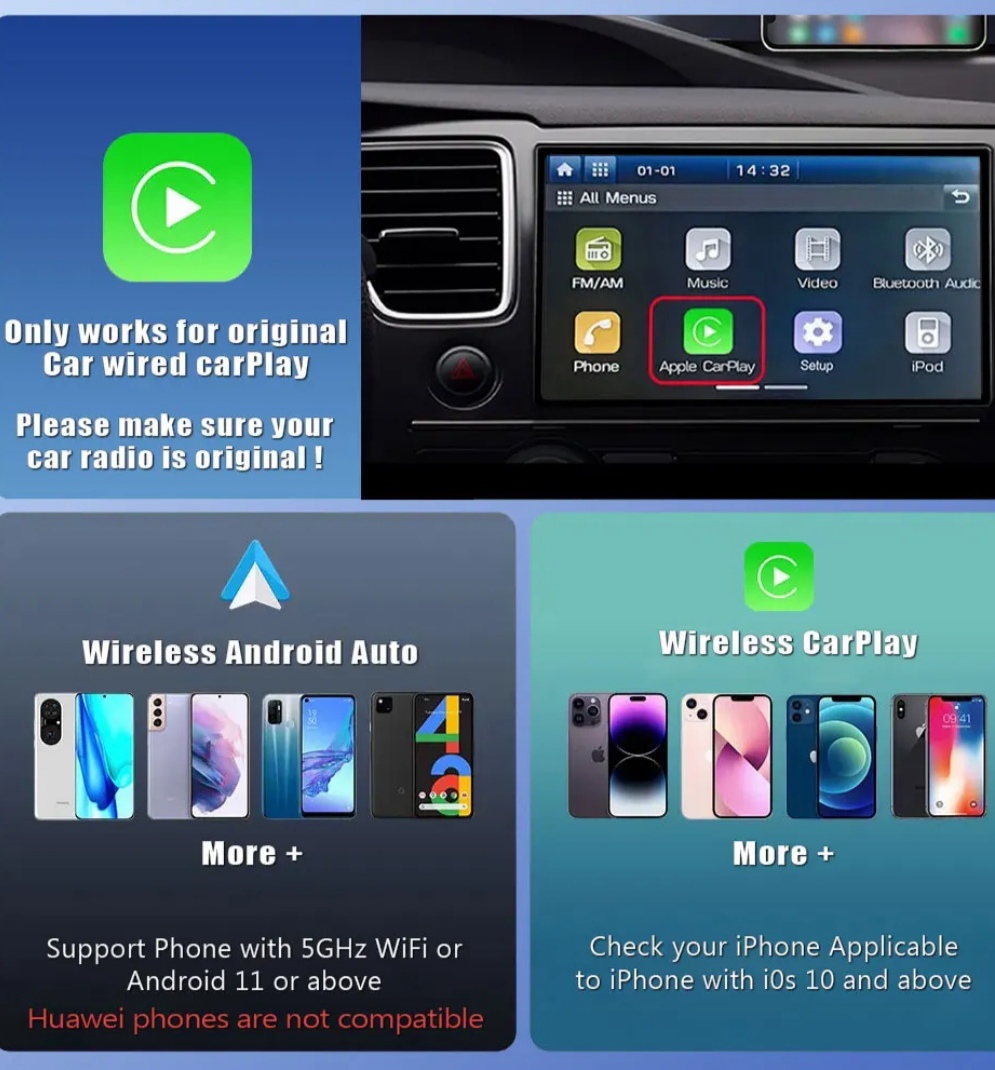 Nuevo Carplay Android Auto Inalámbrico