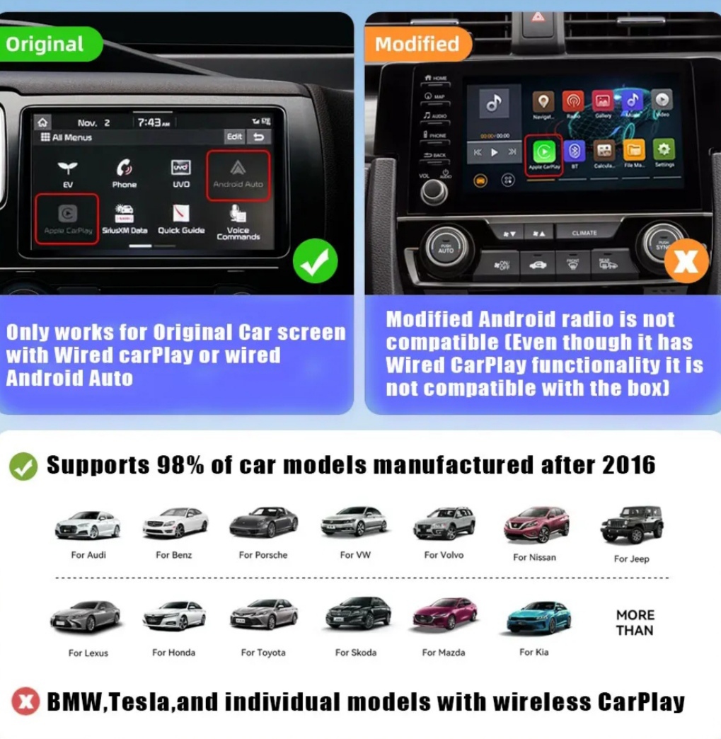 Nuevo Carplay Android Auto Inalámbrico