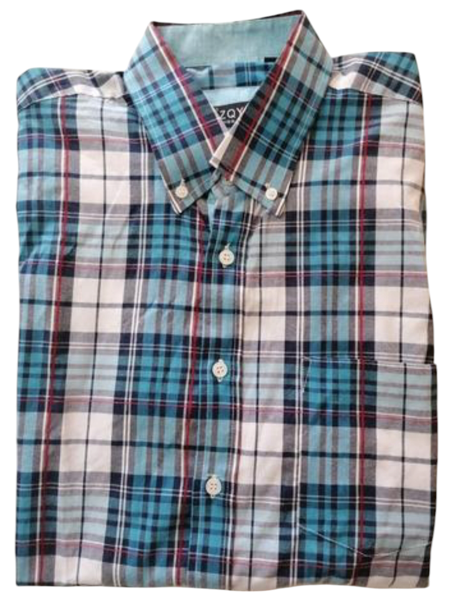 Camisa Azul Estampada Hombre Talla L