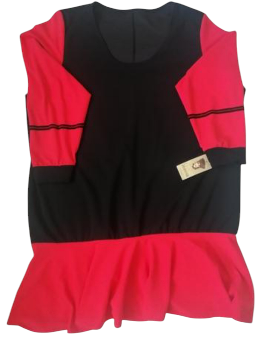 Vestido Rojo y Negro Elegante XL