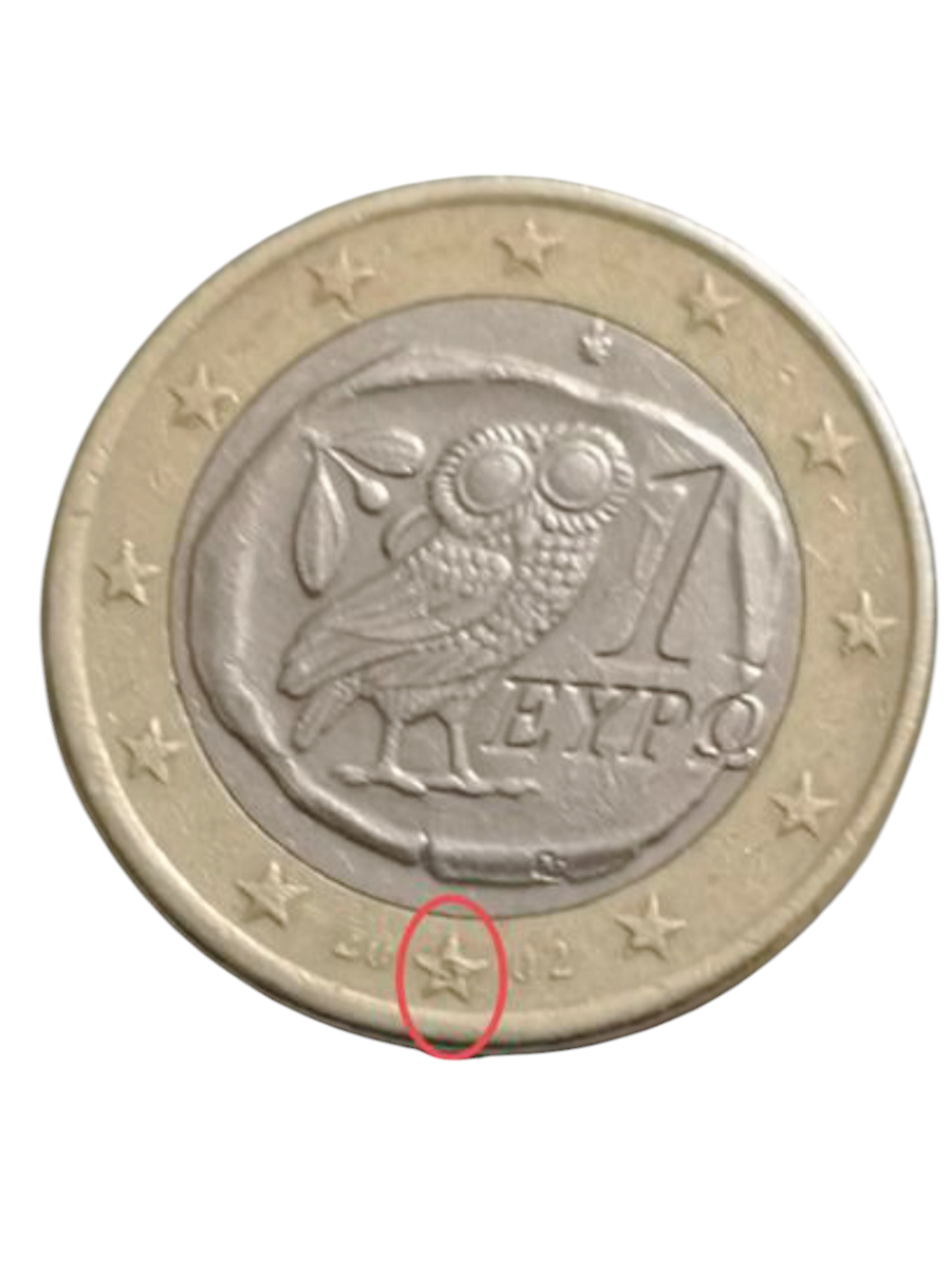 Moneda 1€ Grecia 2002 "S" Rara