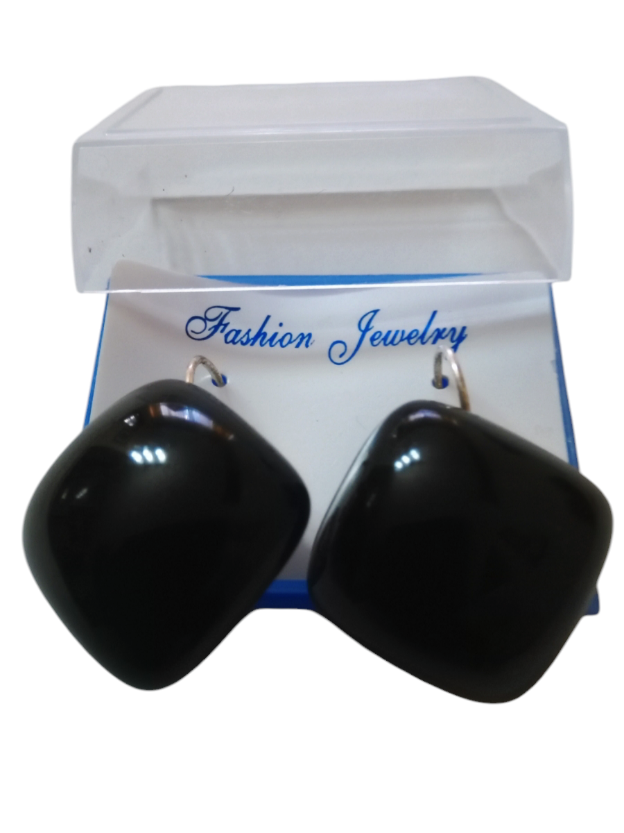 Pendientes Negros y Plateados Elegantes
