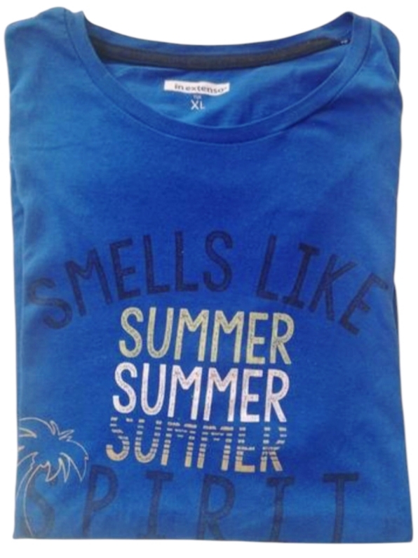 Camiseta Azul XL In Extenso Estampada