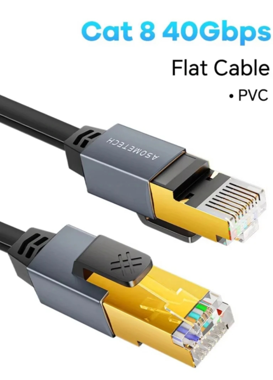 Cable Ethernet Cat 8 40Gbps 2m Plano