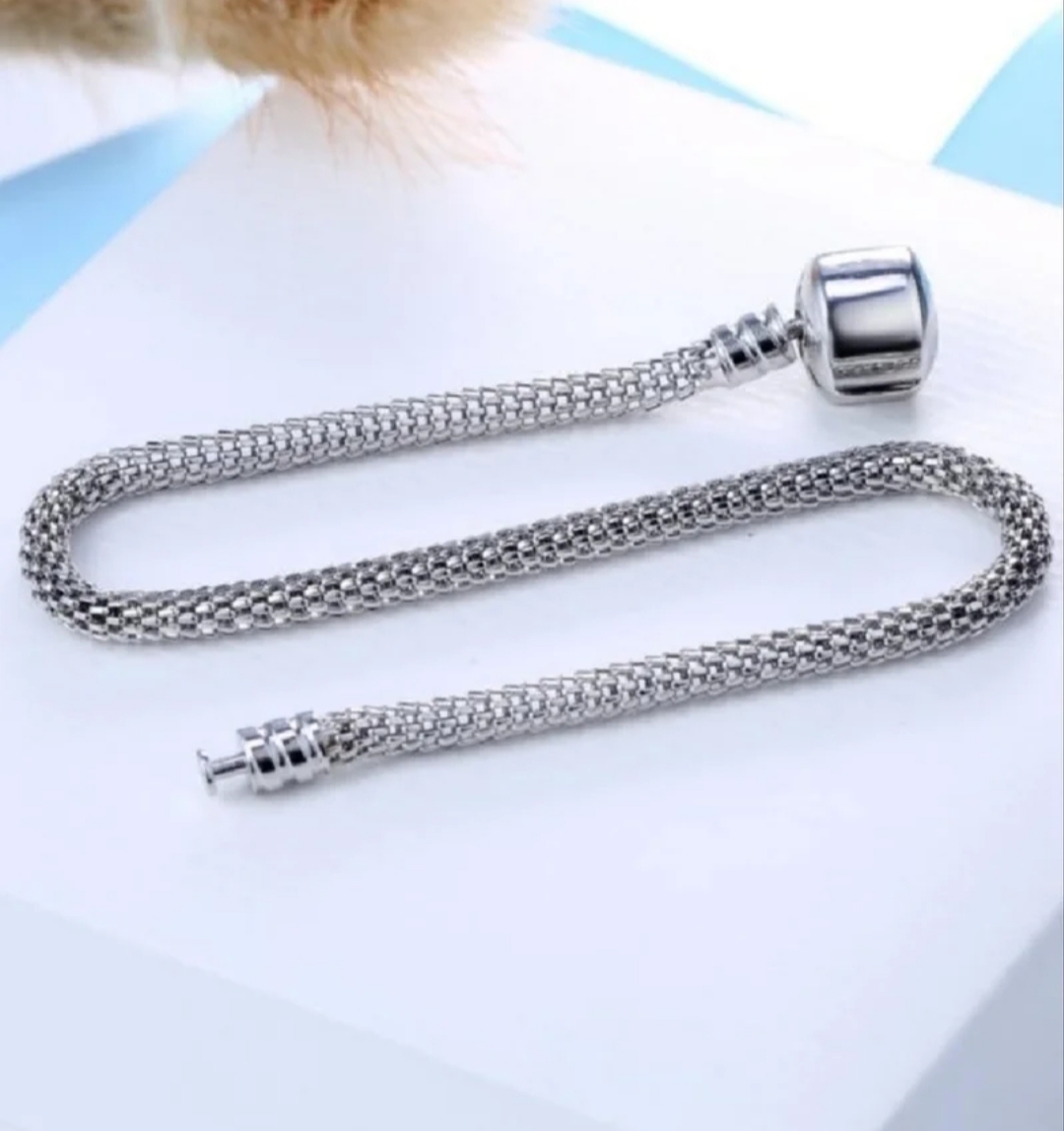 Pulsera Tipo Pandora Plata Elegante