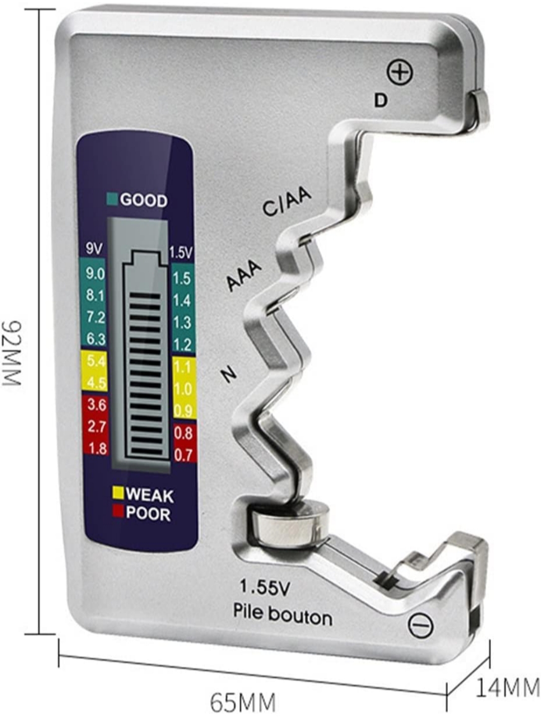 Probador Digital de Pilas LCD Multiformato