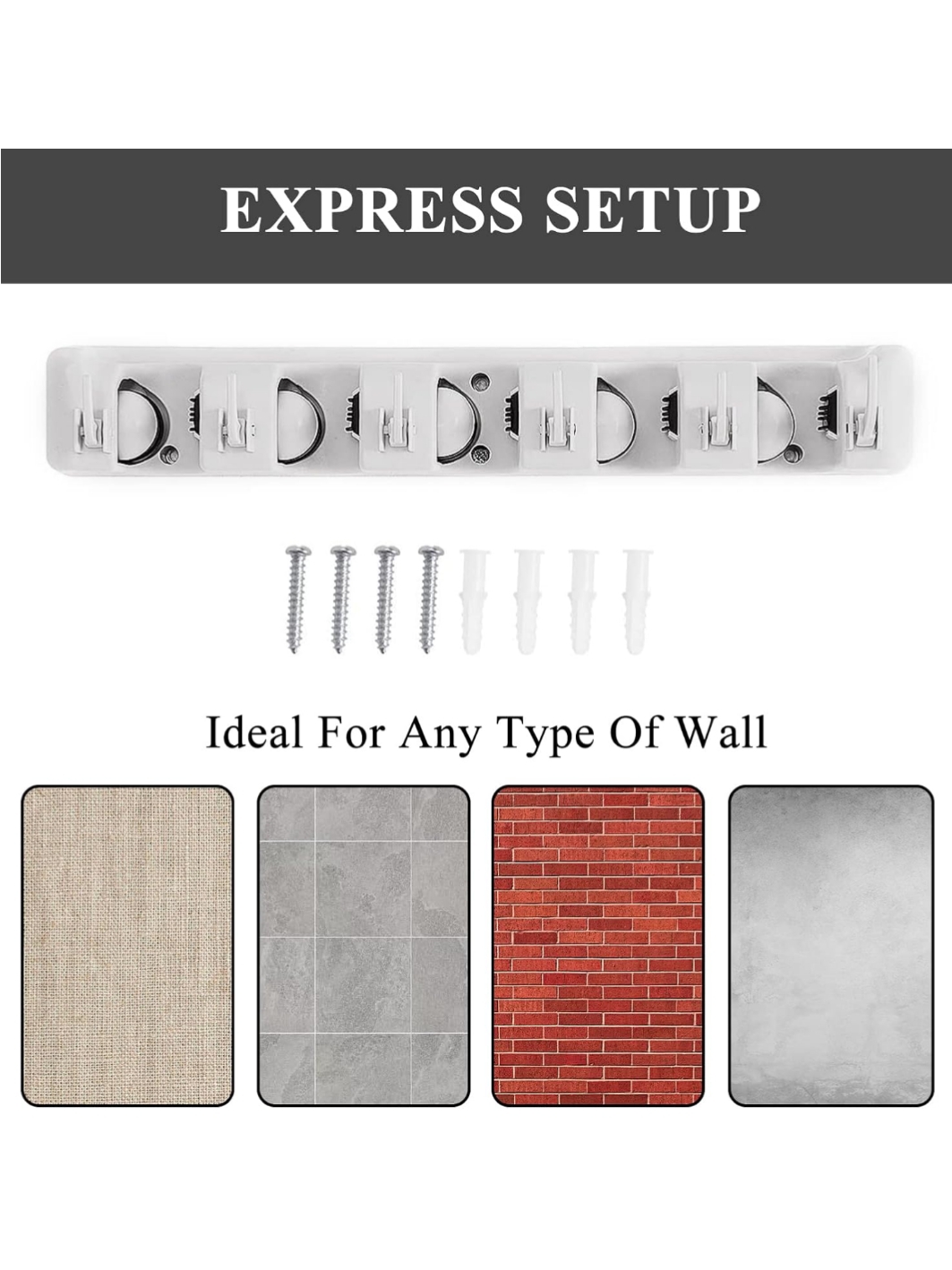 Soporte Escoba y Fregona Pared