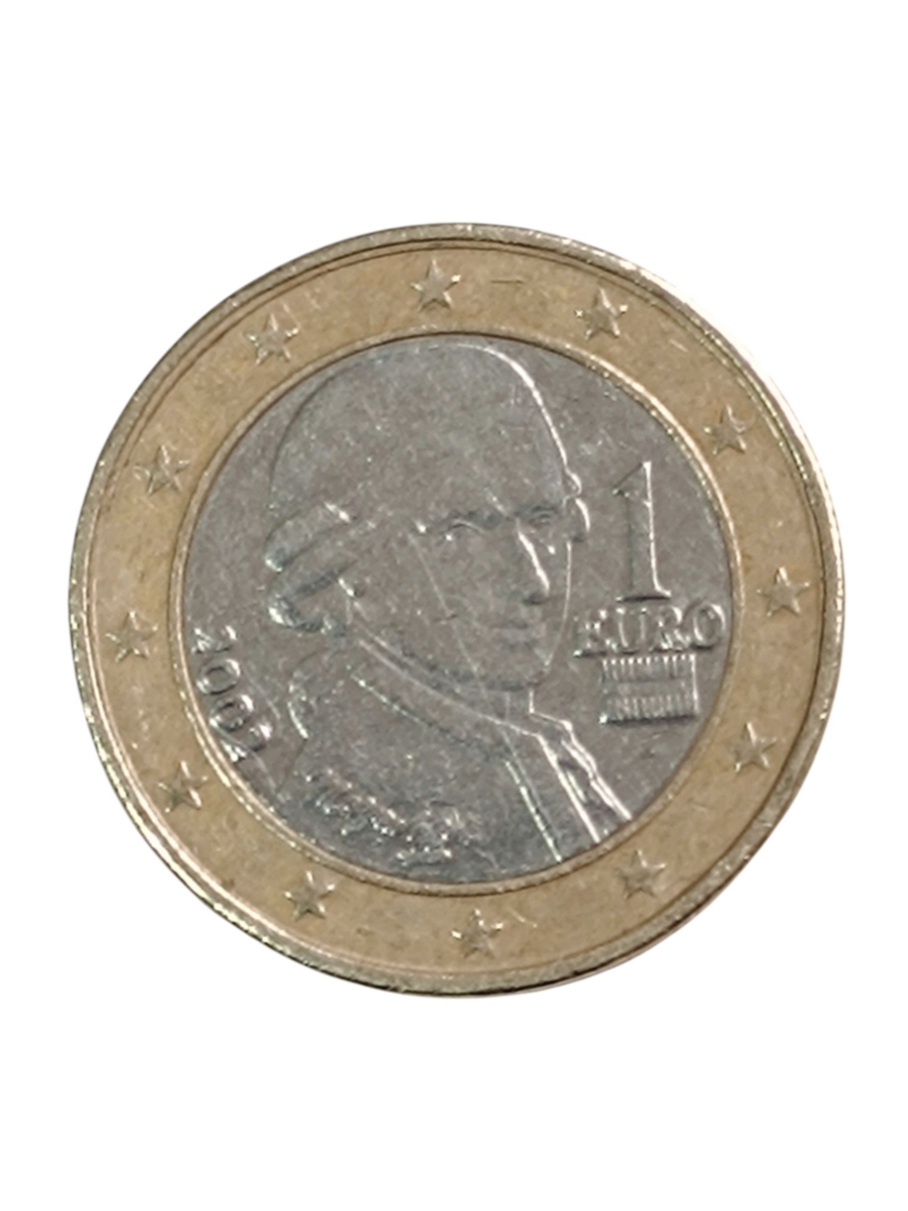 Moneda 1€ Austria Mozart 2002 Rara
