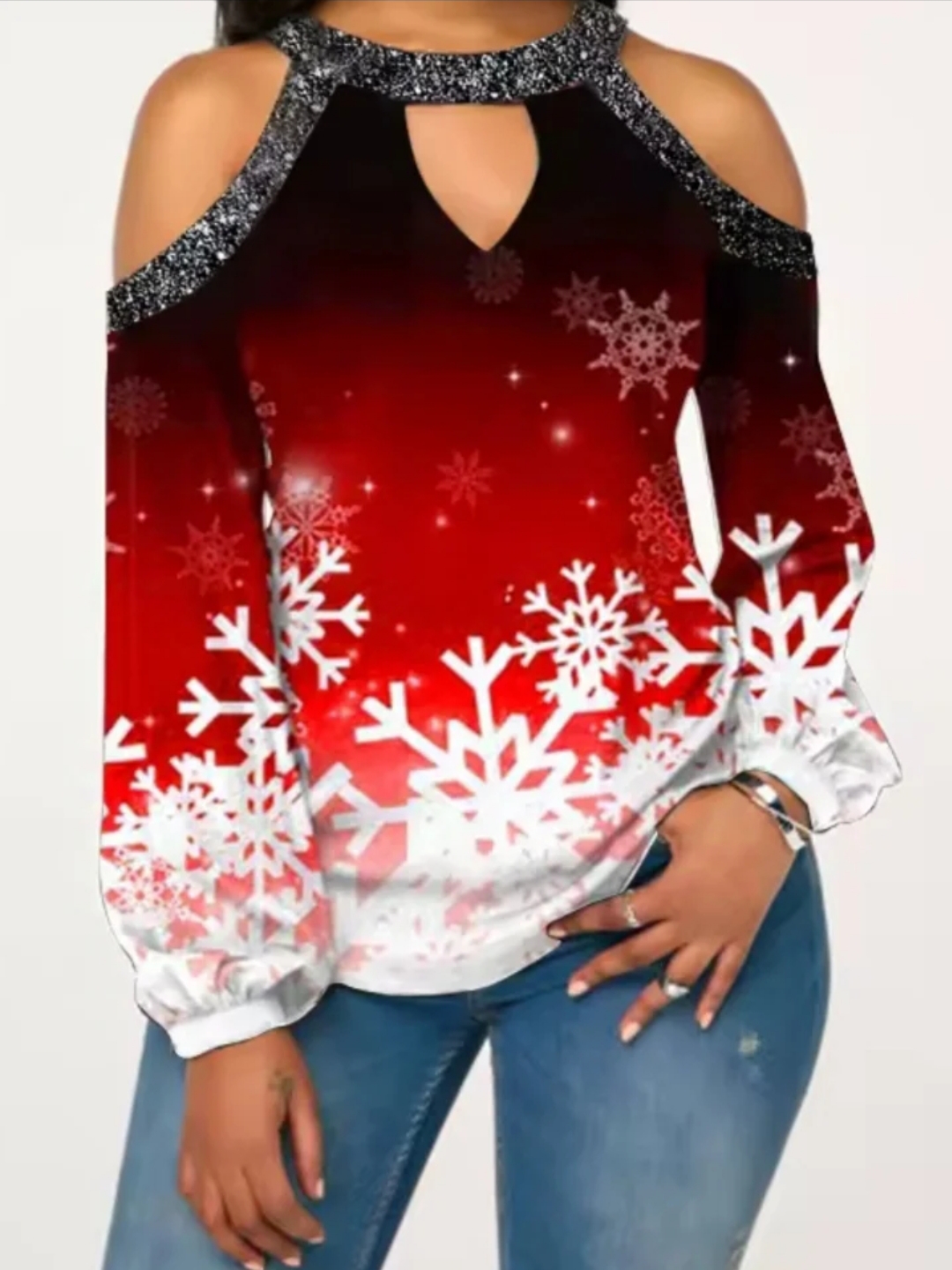Blusa navideña 5XL roja – Comodidad y estilo