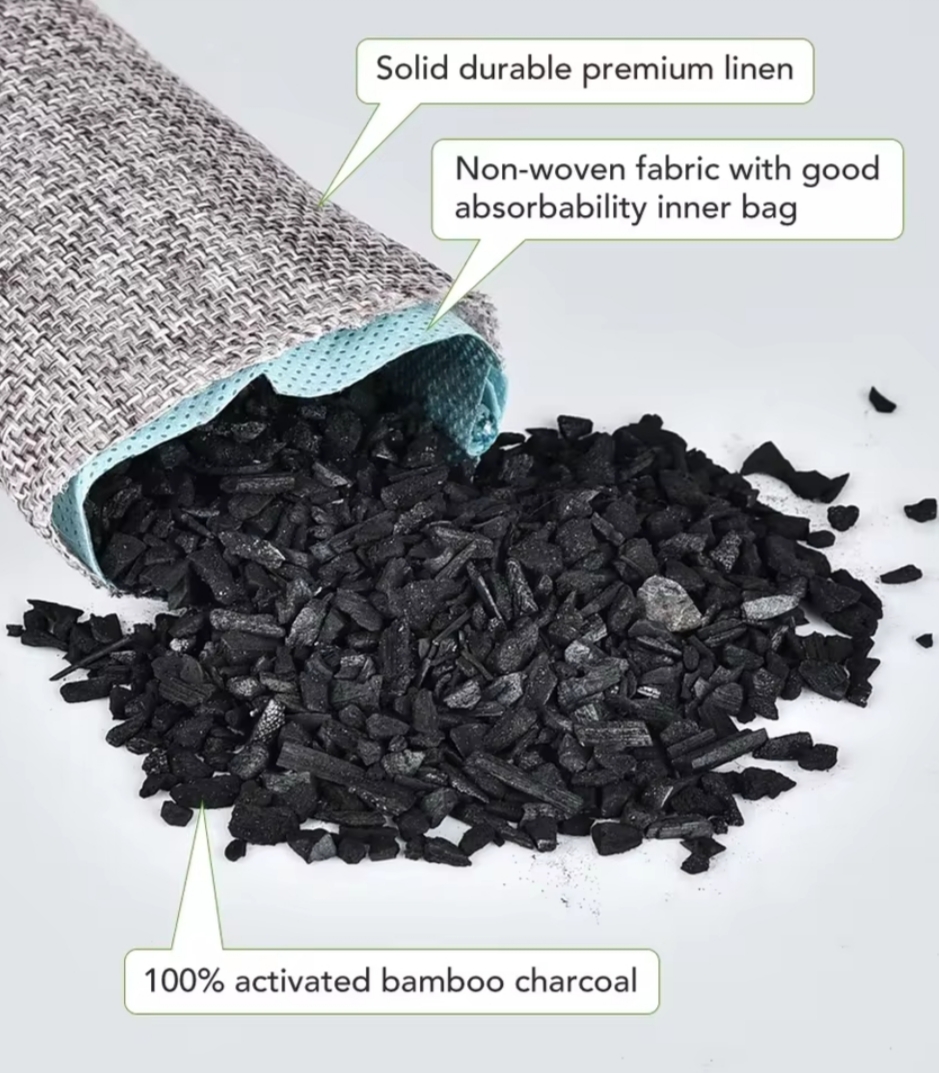 Bolsa de Carbón de Bambú para Purificación de Aire – 60g.