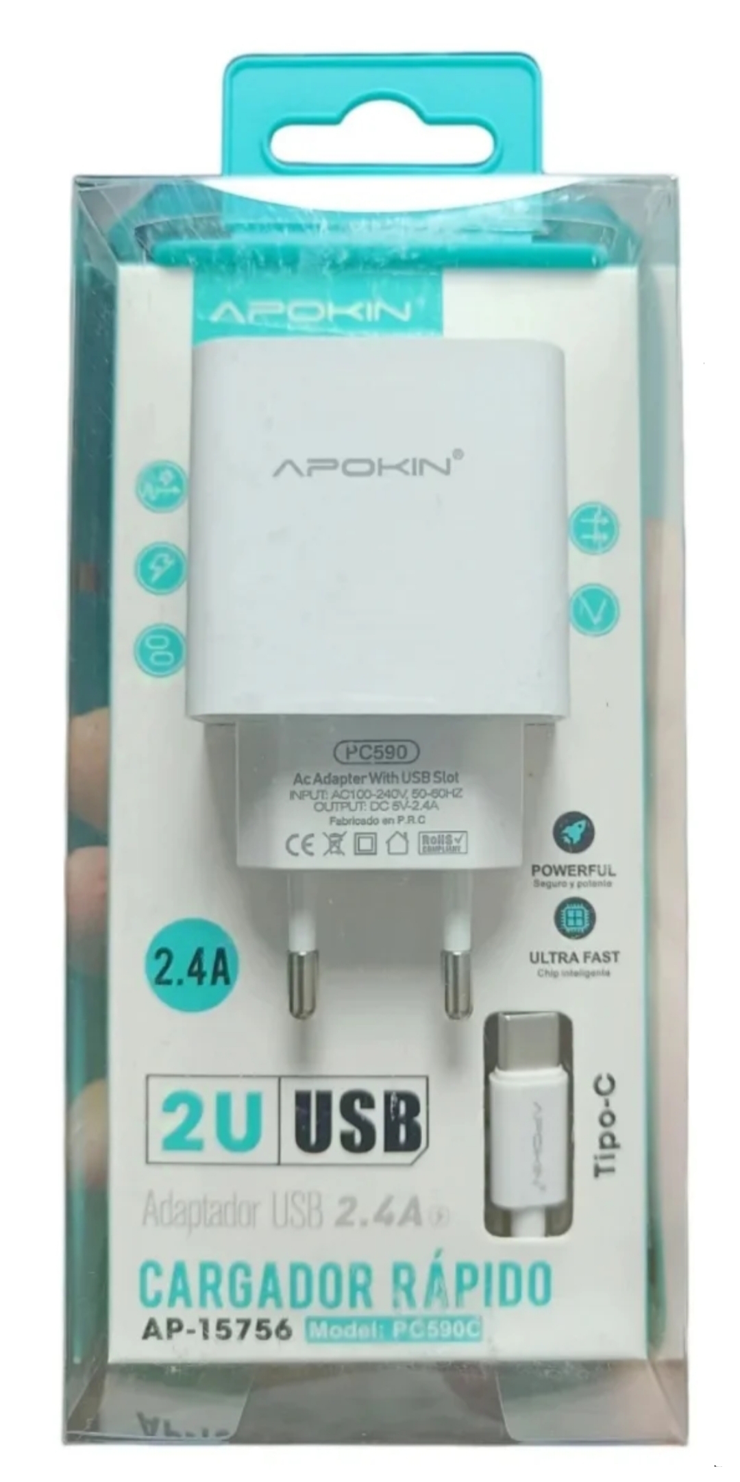 Cargador USB Doble Ultra Rápido 18W + Cable Tipo C 20W – Potencia Inigualable para tus Dispositivos