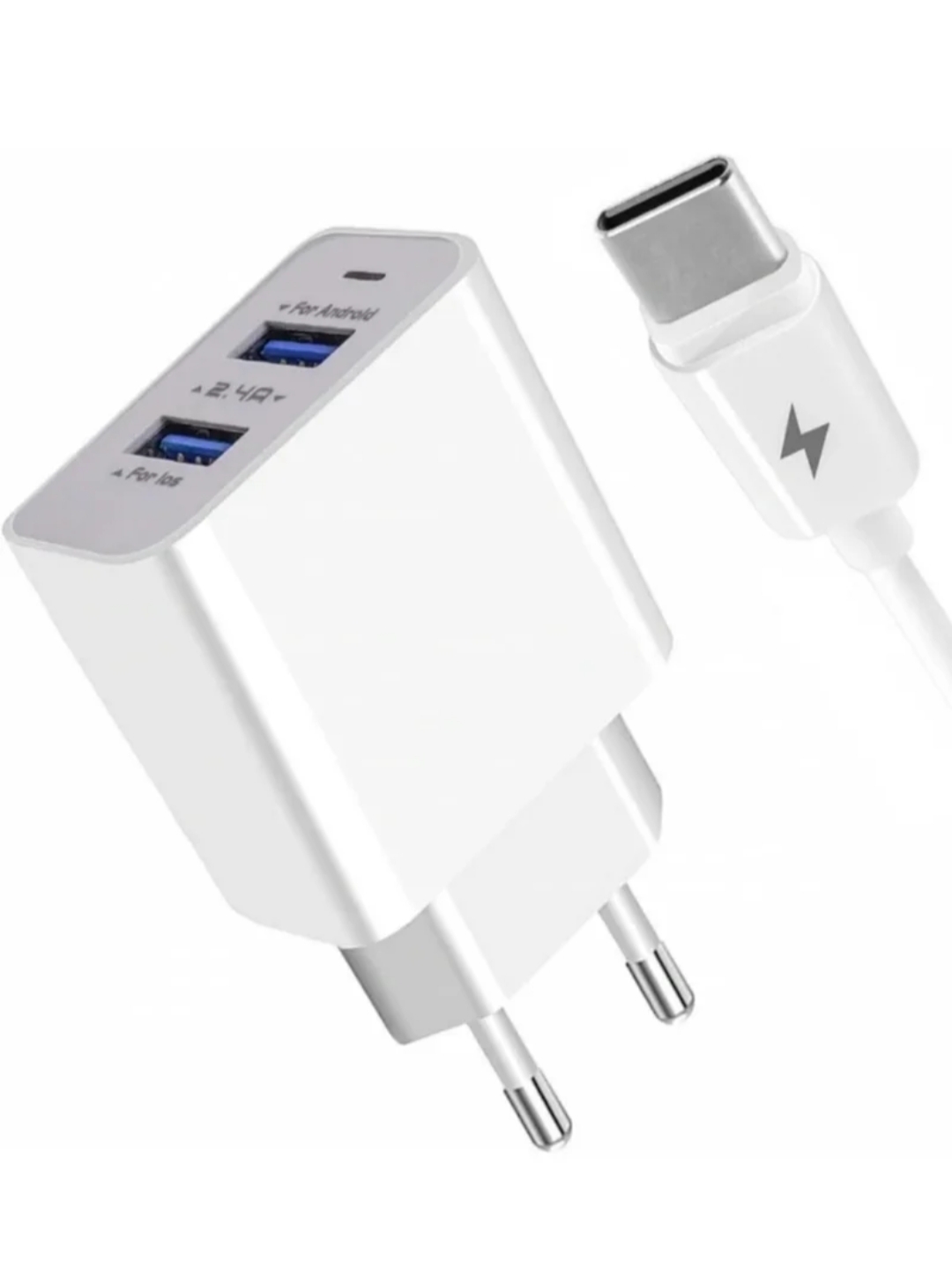 Cargador USB Doble Ultra Rápido 18W + Cable Tipo C 20W – Potencia Inigualable para tus Dispositivos