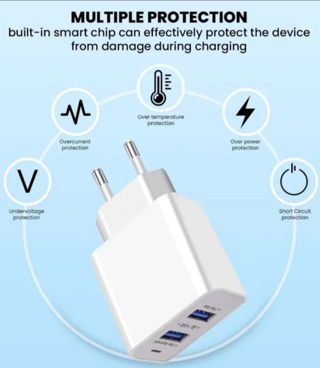Cargador USB Doble Ultra Rápido 18W + Cable Tipo C 20W – Potencia Inigualable para tus Dispositivos
