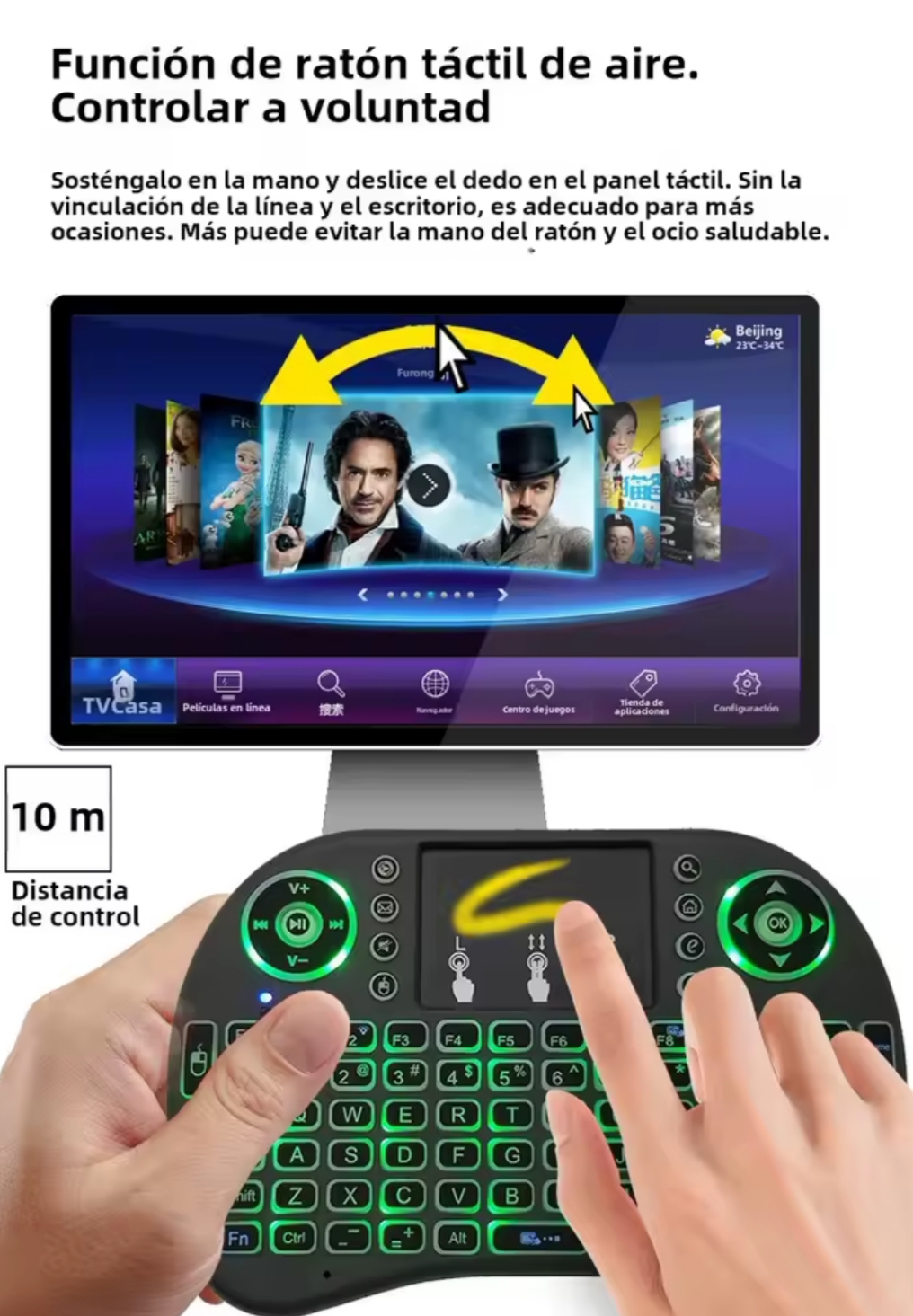 ¡Mini Teclado i8 Retroiluminado 2.4GHz!