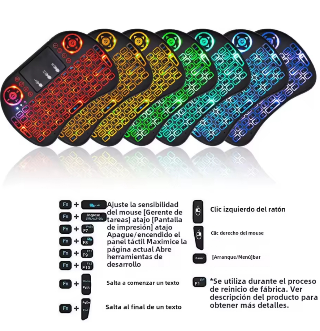 ¡Mini Teclado i8 Retroiluminado 2.4GHz!
