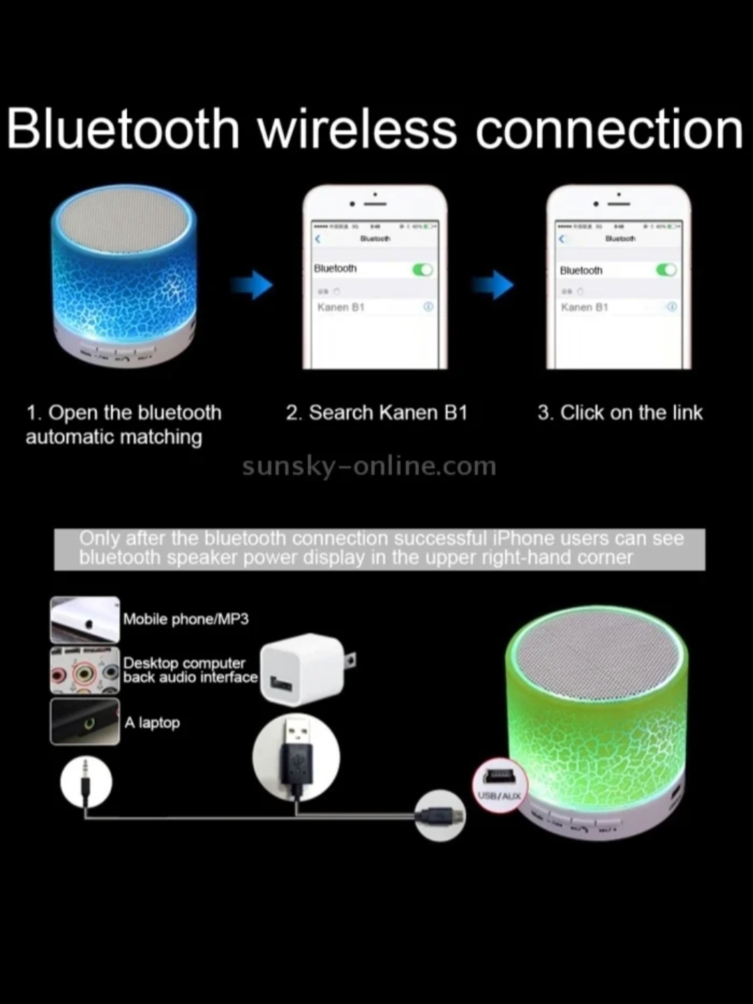 Mini Altavoz LED Bluetooth