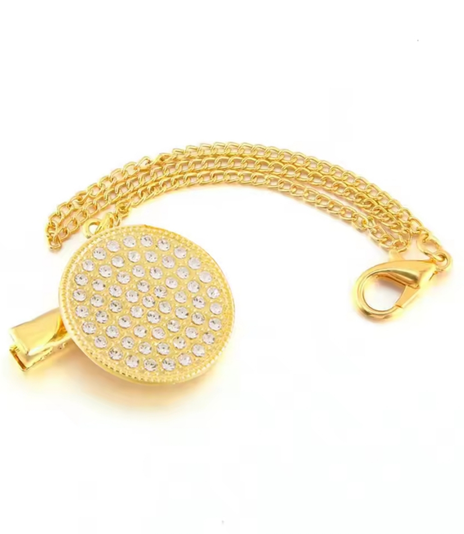 Clip De Lujo Chupete Mascota Dorado