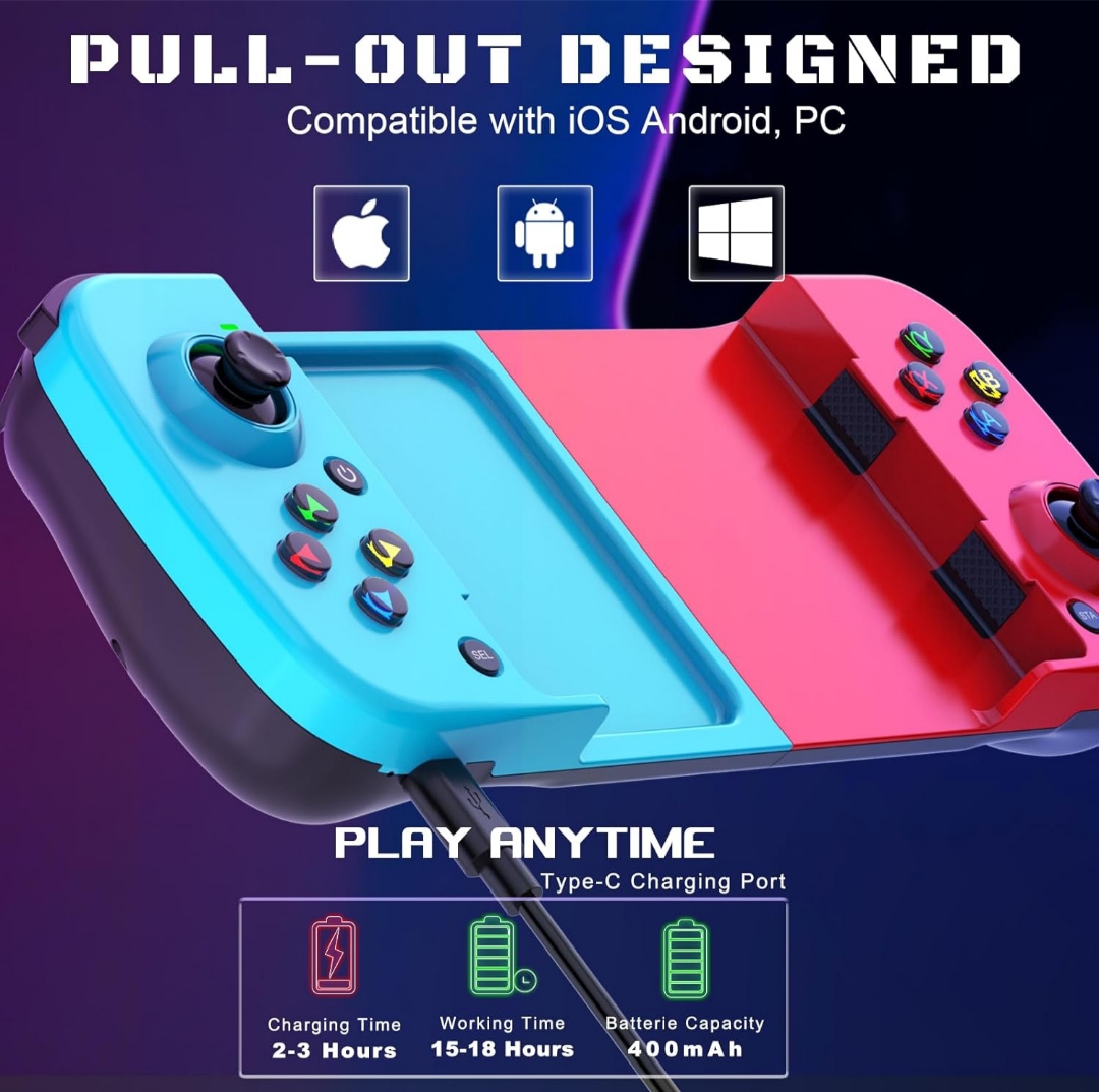 Controlador Juego Bluetooth para iOS, Android y PC