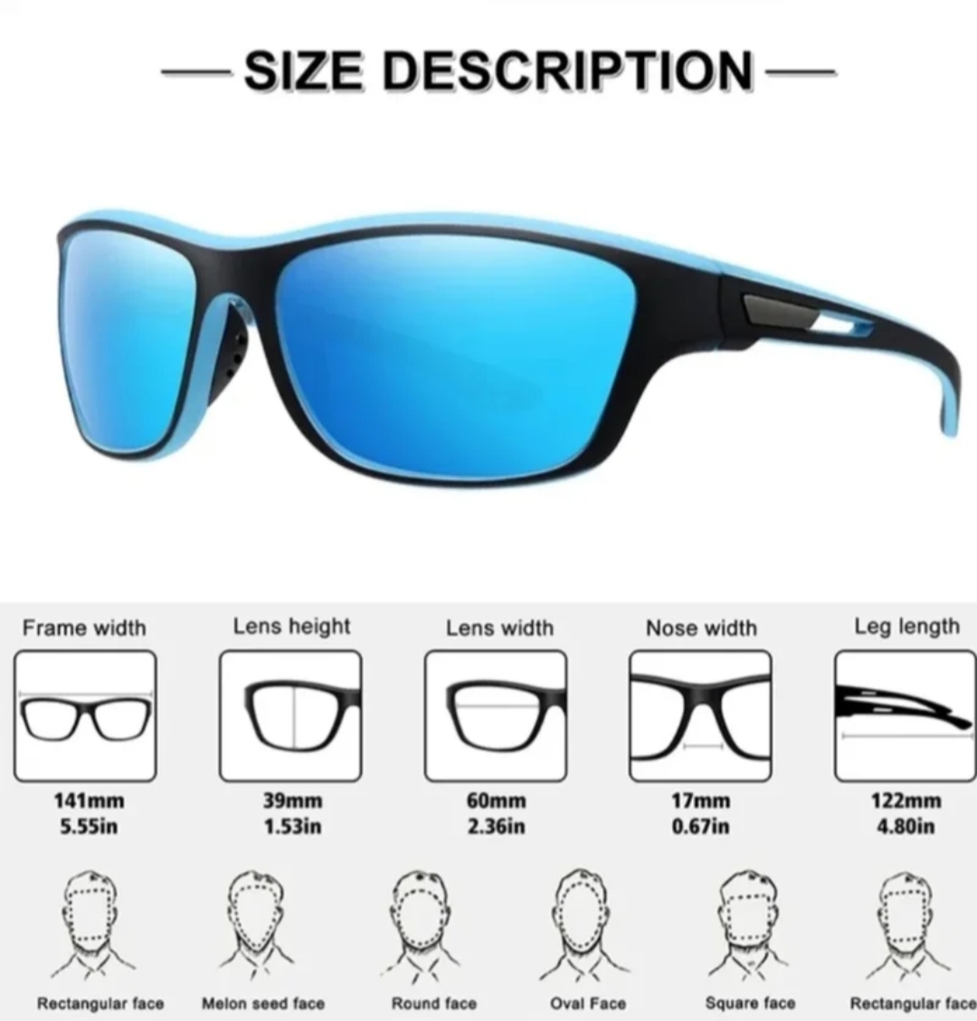 Gafas Deportivas Polarizadas 6 en 1 UV400 Azul