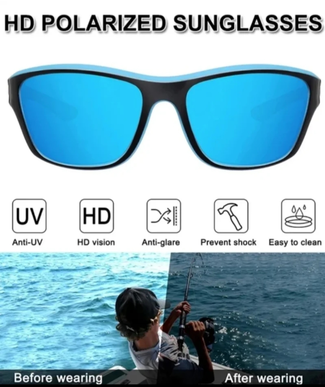 Gafas Deportivas Polarizadas 6 en 1 UV400 Azul