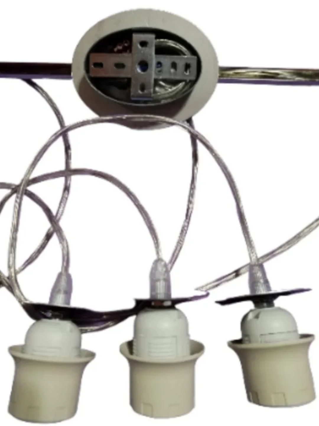 Lámpara colgante techo 3 luces plata cristal
