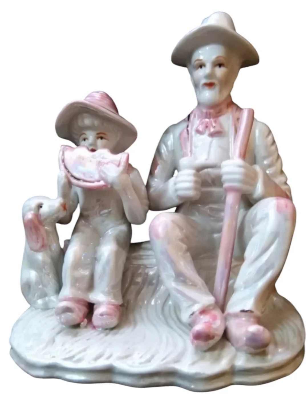 Figura Porcelana Granjeros Vintage Coleccionistas