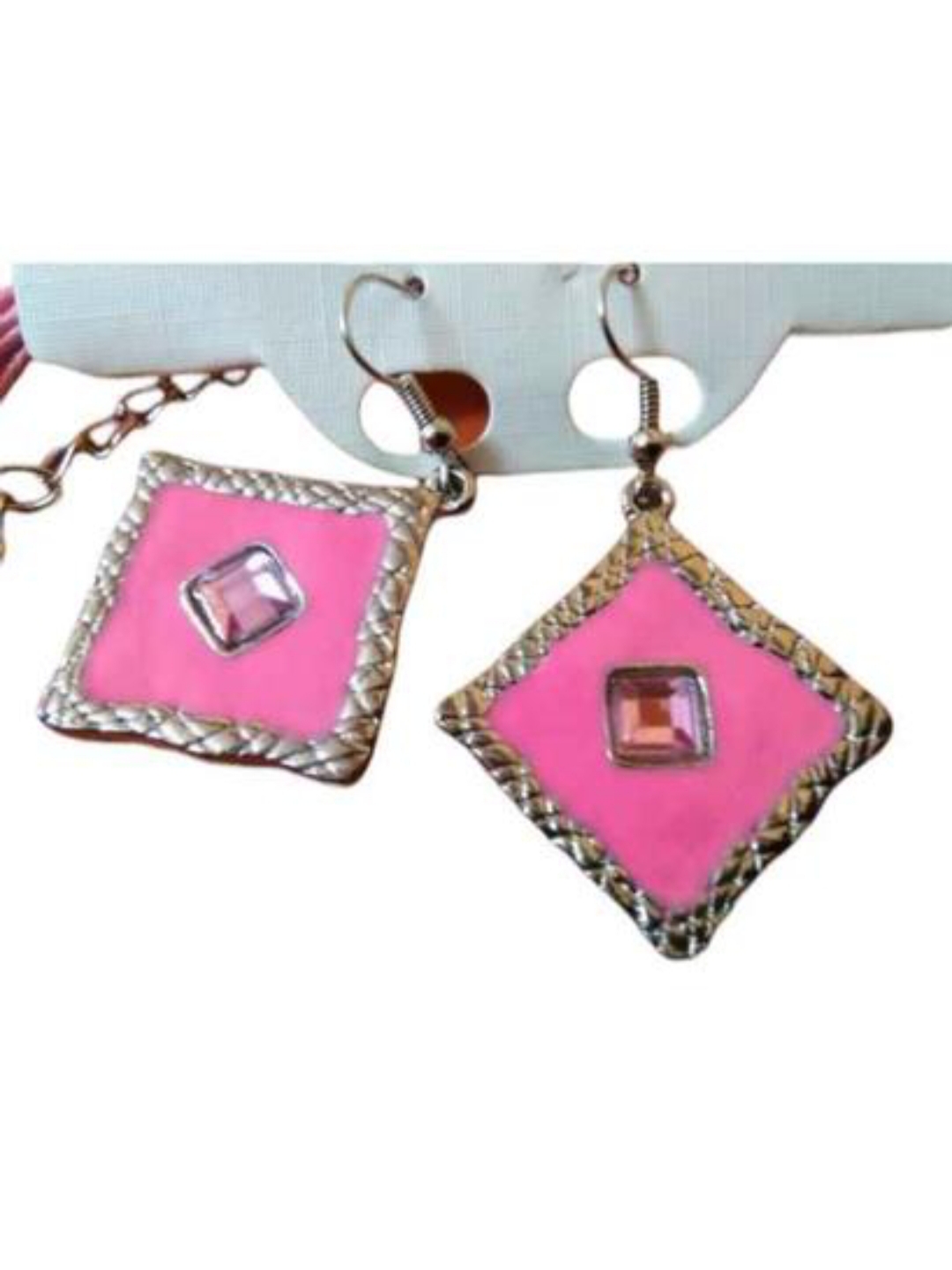 Conjunto Collar y Pendientes Rosa Chic