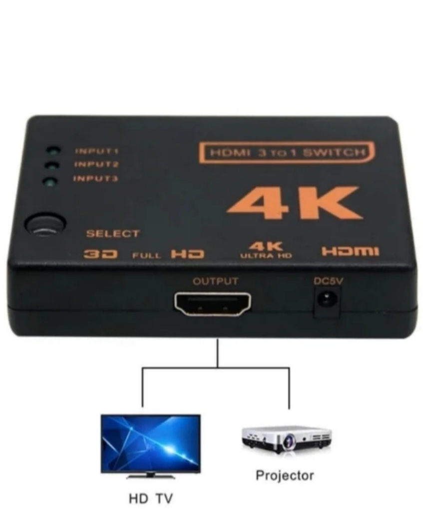 Selector HDMI 4K 3 Puertos con Mando IR