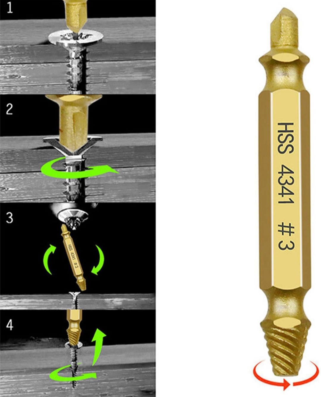 Kit 6 extractores tornillos dañados