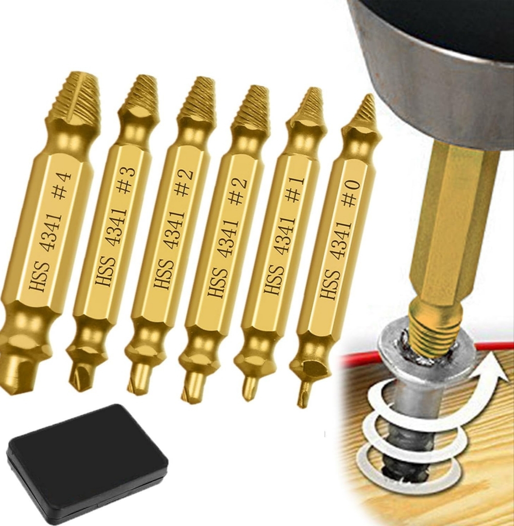 Kit 6 extractores tornillos dañados