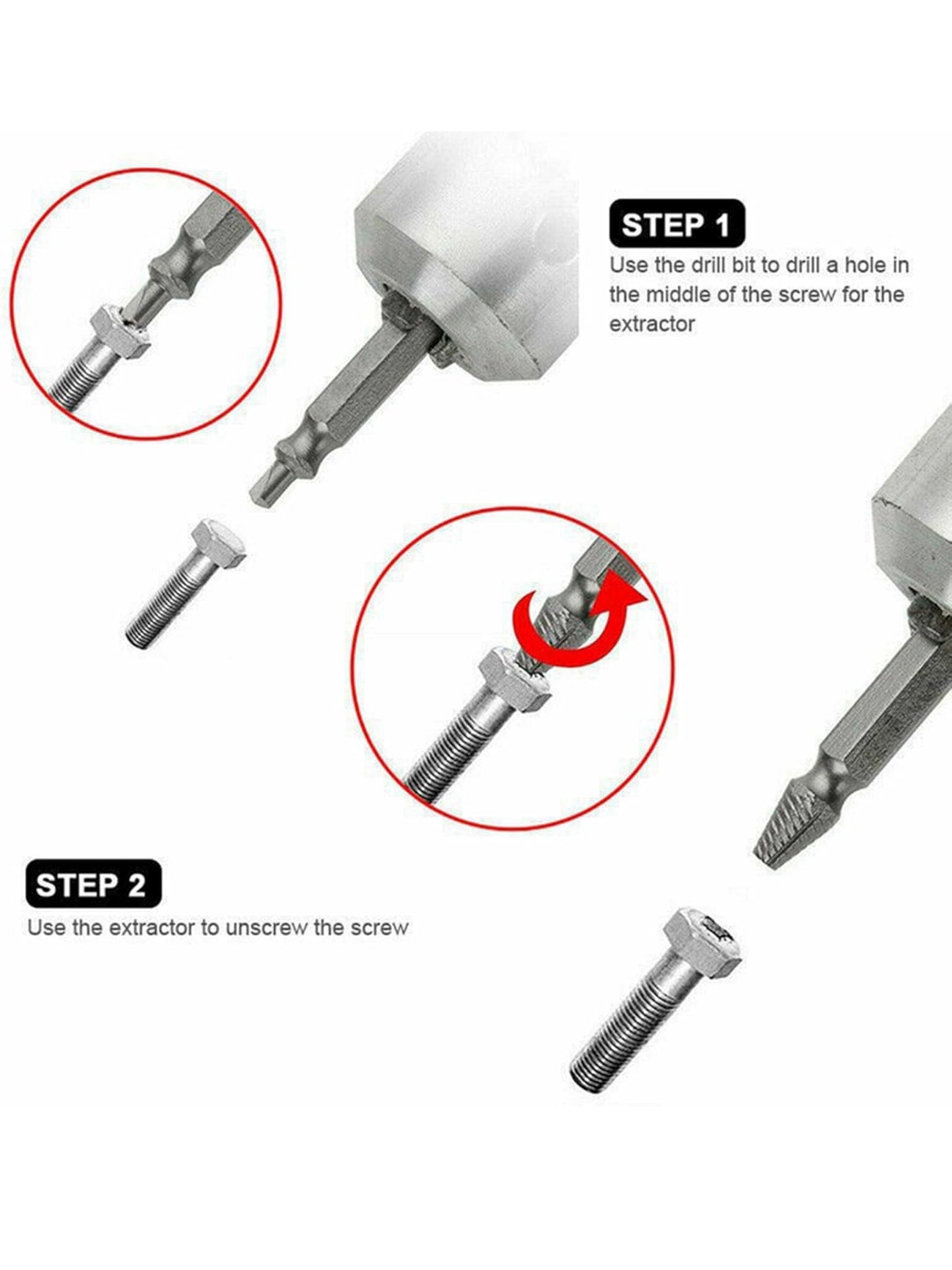 Kit 6 extractores tornillos dañados