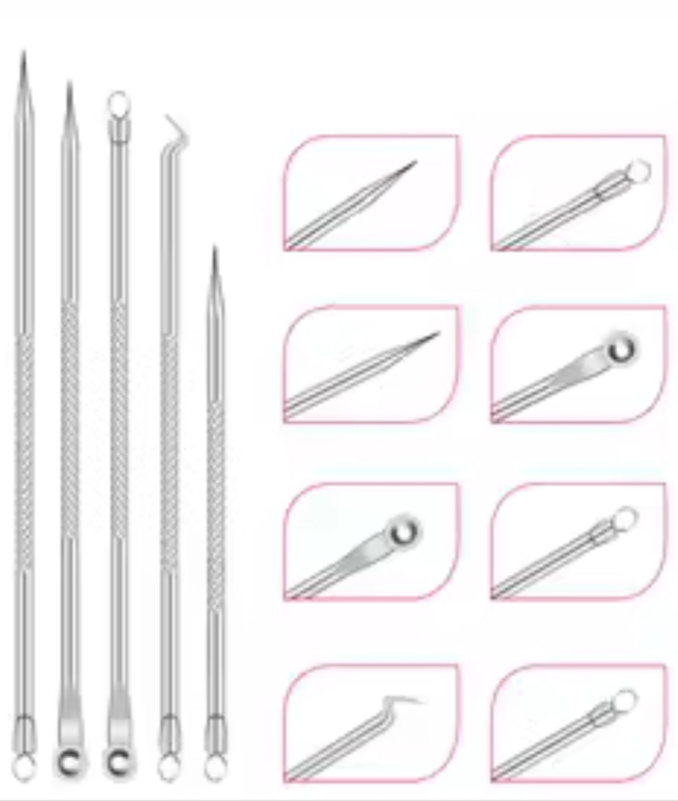 Removedor Acné 5 Piezas Acero Inoxidable