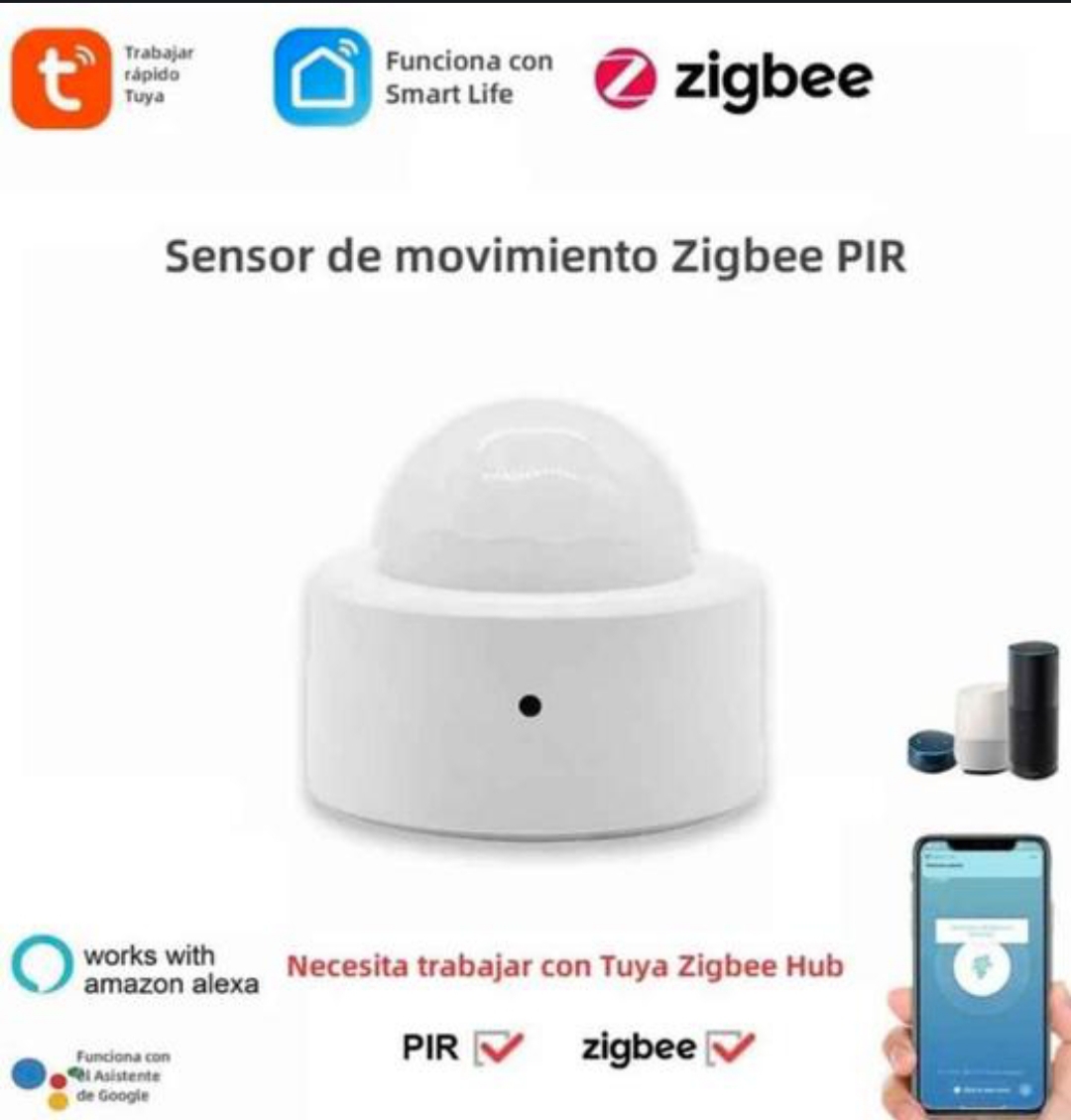 Sensor Movimiento PIR Zigbee Tuya 3.0 – Seguridad Inteligente