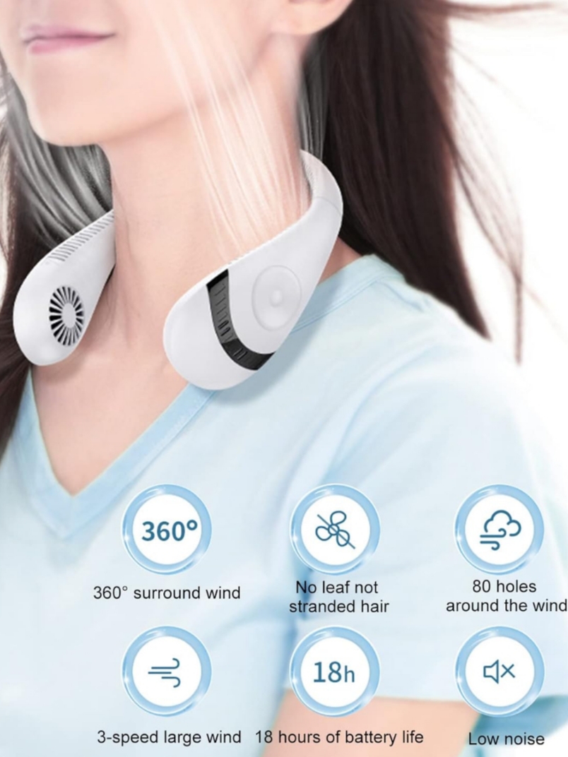 Ventilador Cuello 5000 mAh Recargable – Manos Libres