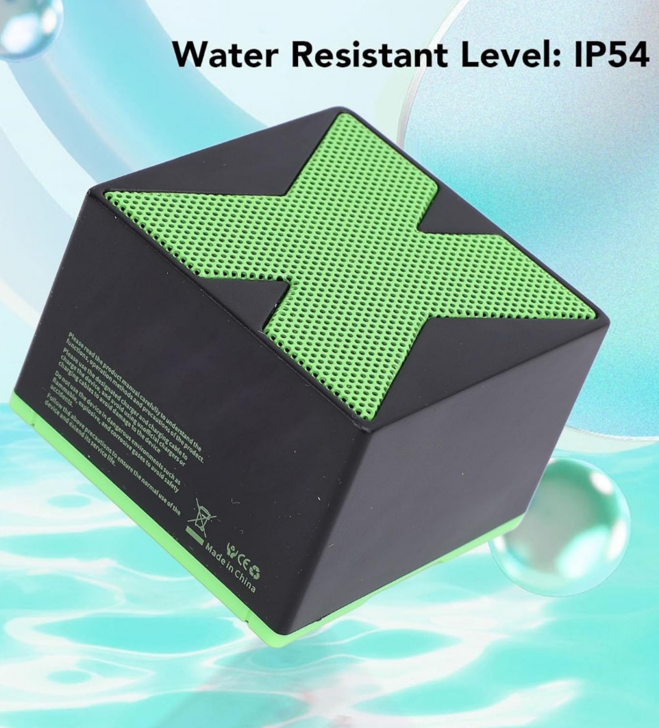 Mini Altavoz Bluetooth IP54 – Negro y Verde