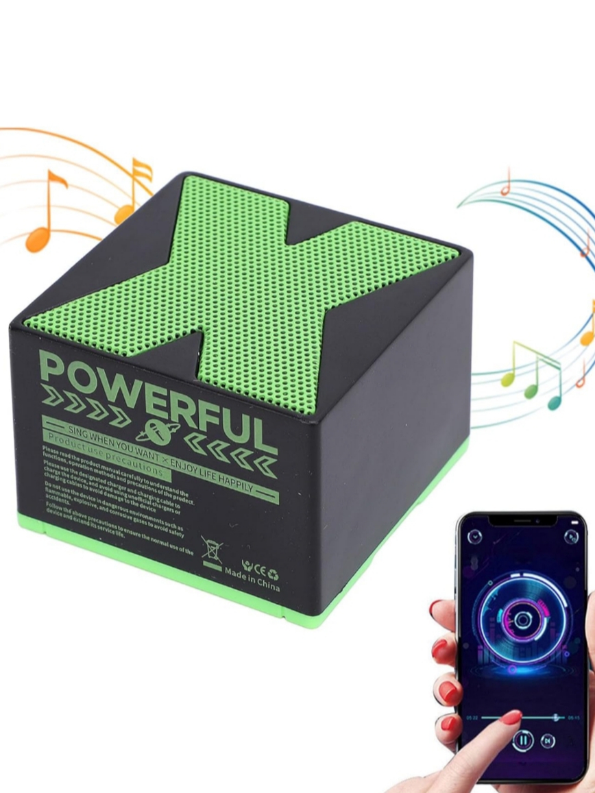 Mini Altavoz Bluetooth IP54 – Negro y Verde