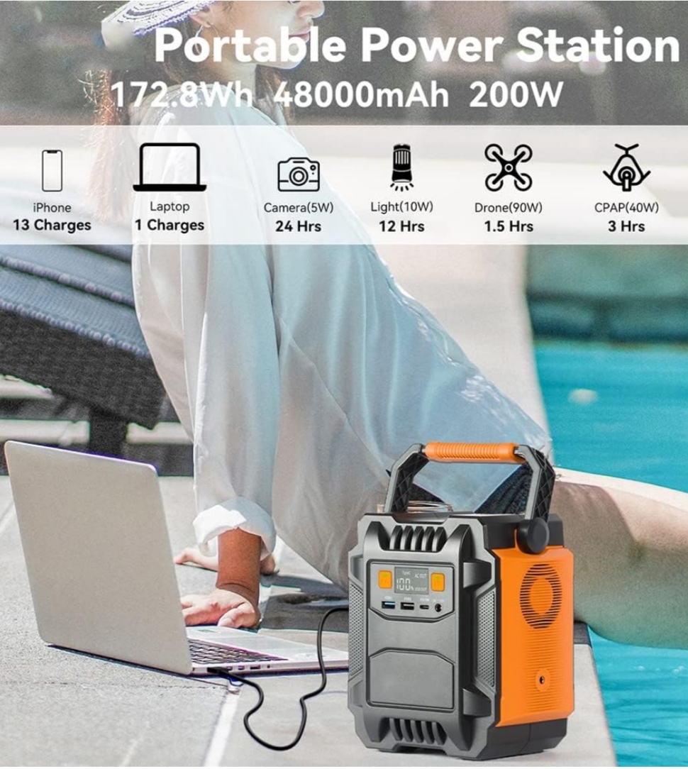 Estación Energía Portátil 200 W – 172,8 Wh