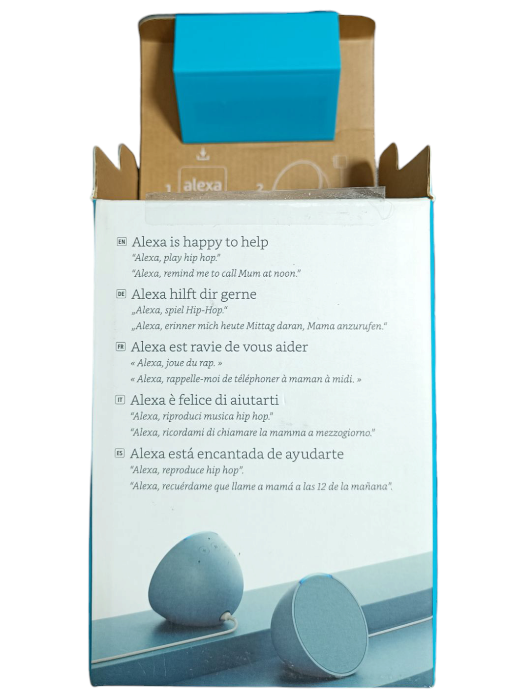Caja Echo Pop Azul + Instrucciones Oficiales