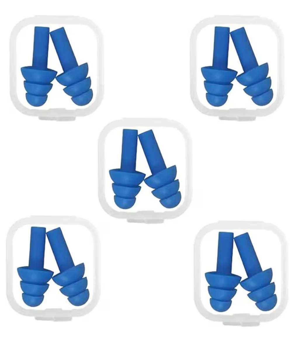 Tapones Oídos Silicona Reutilizables 5 Pares Antiruido Impermeables Dormir Natación