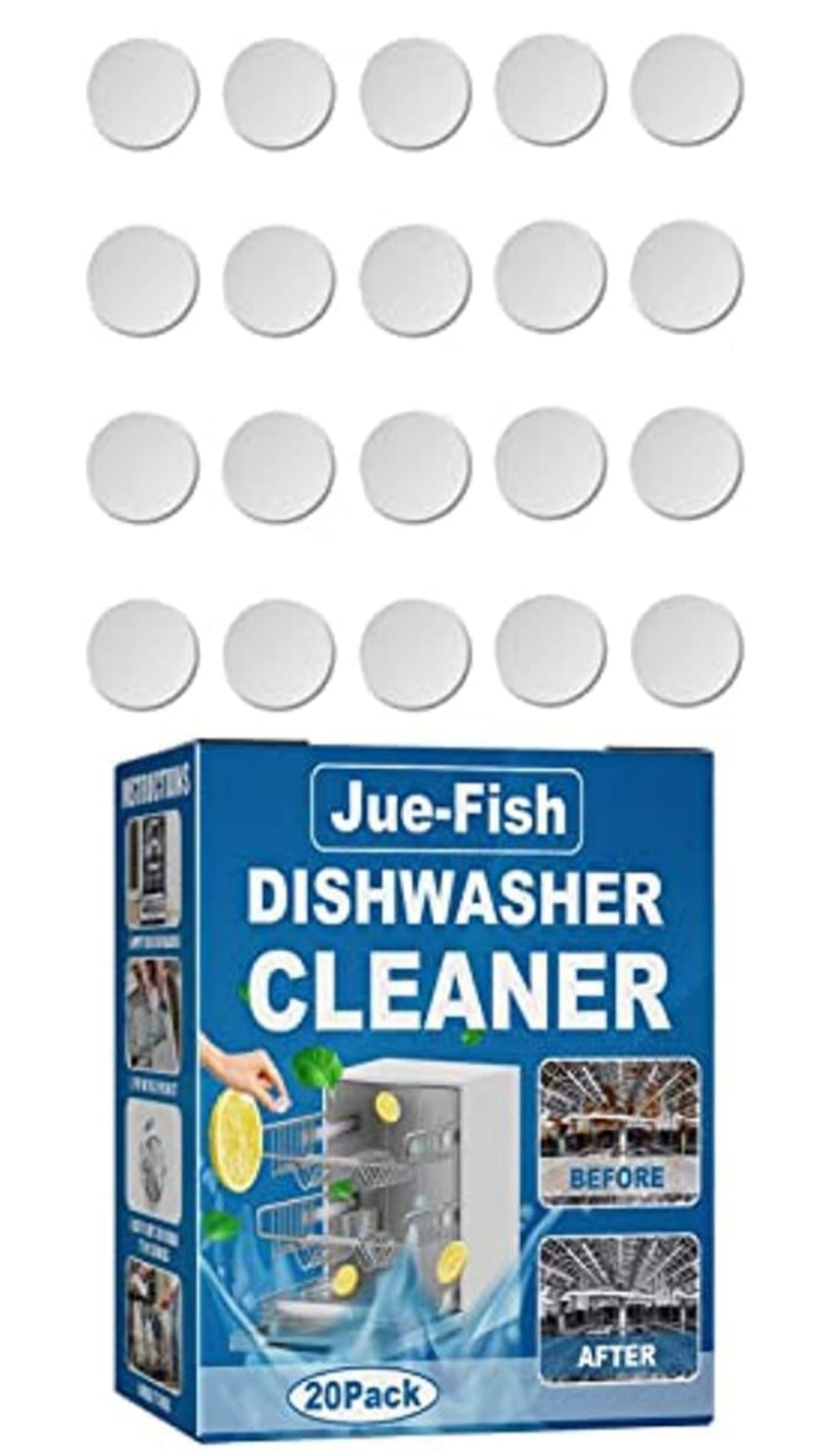 Tabletas descalcificadoras lavavajillas 20 uds – Aroma limón