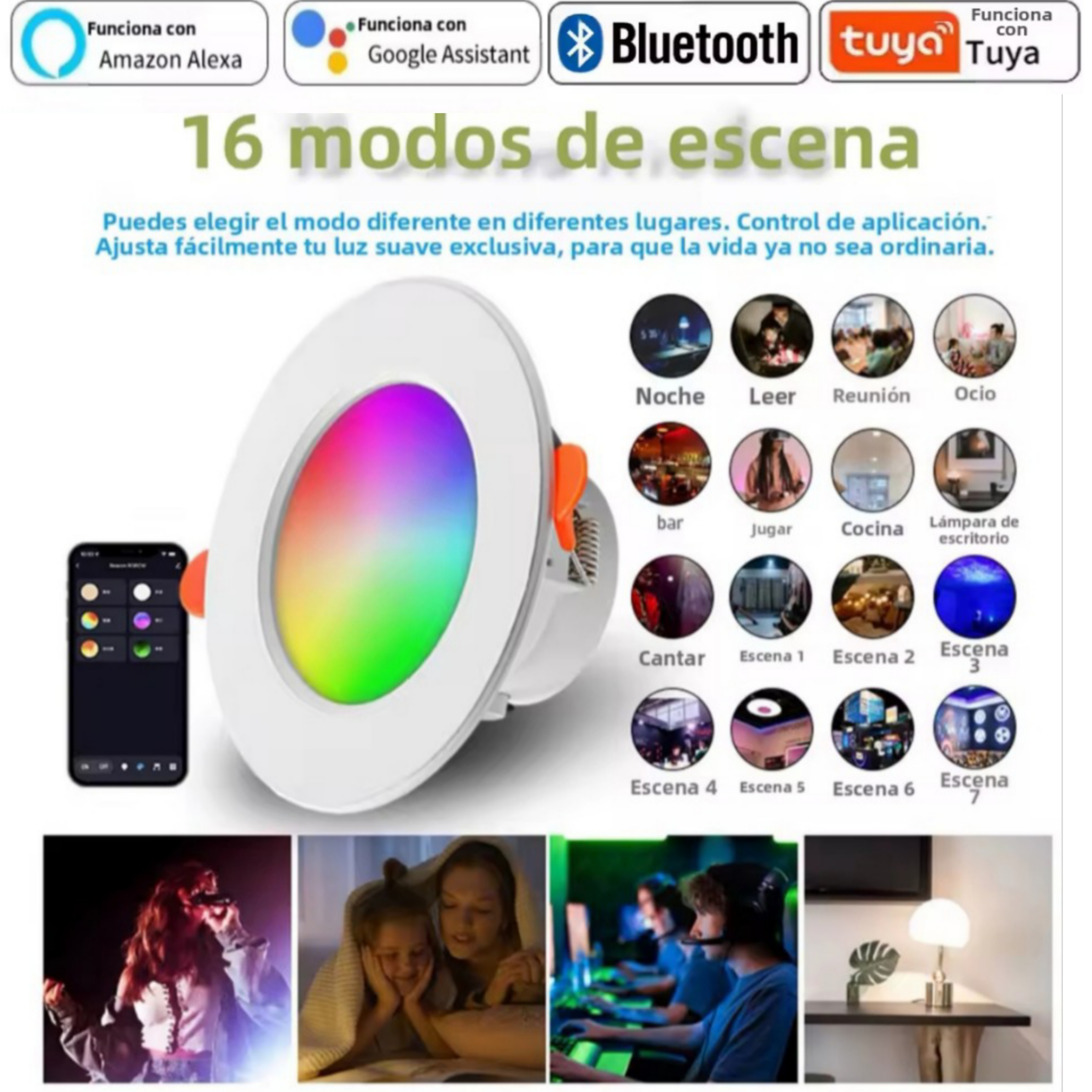 Bombilla LED Inteligente RGB Tuya 10W WiFi Alexa Google