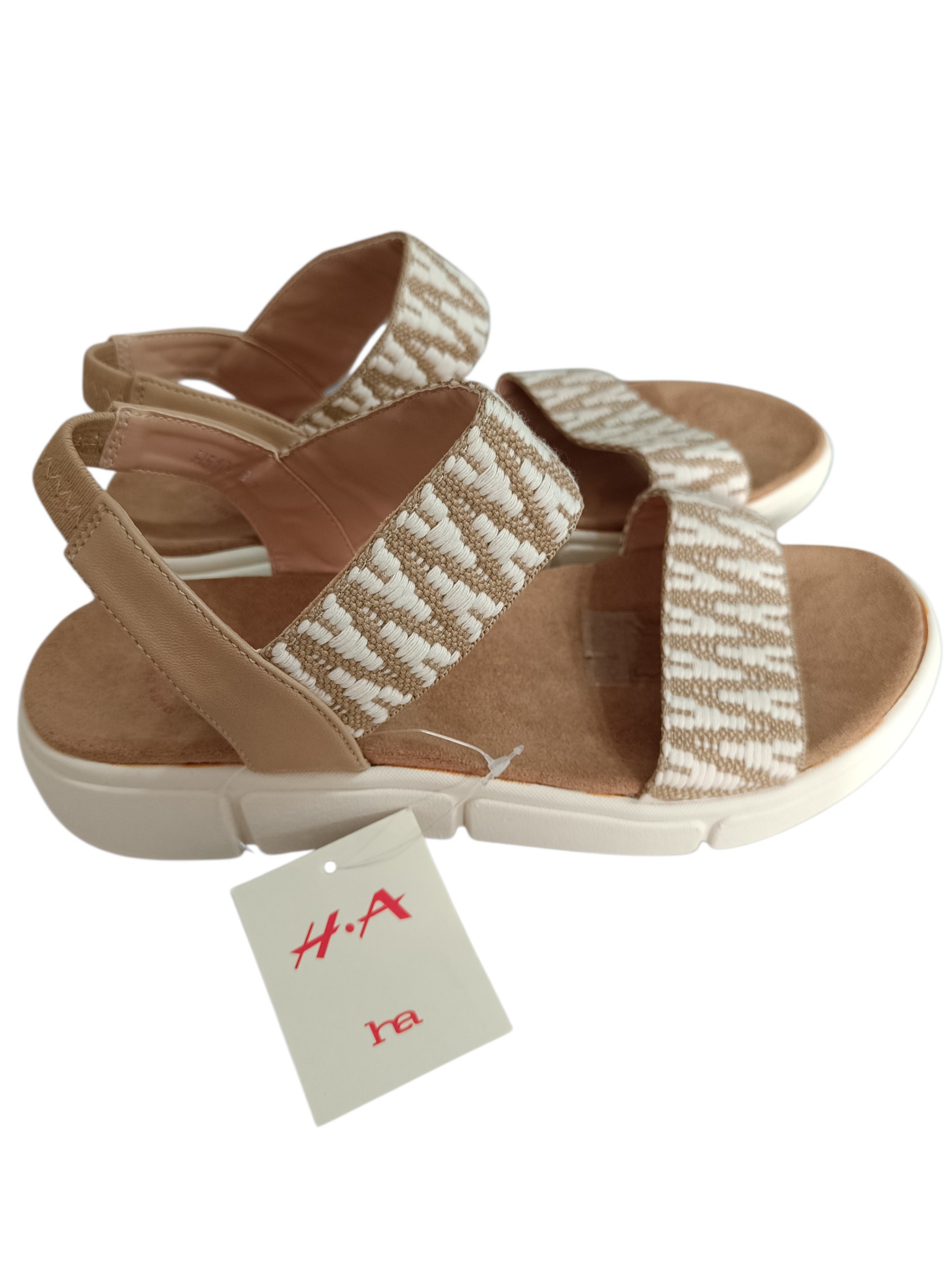 Sandalias Mujer Oro Ciervo Beige Talla 38 Fabricadas en España