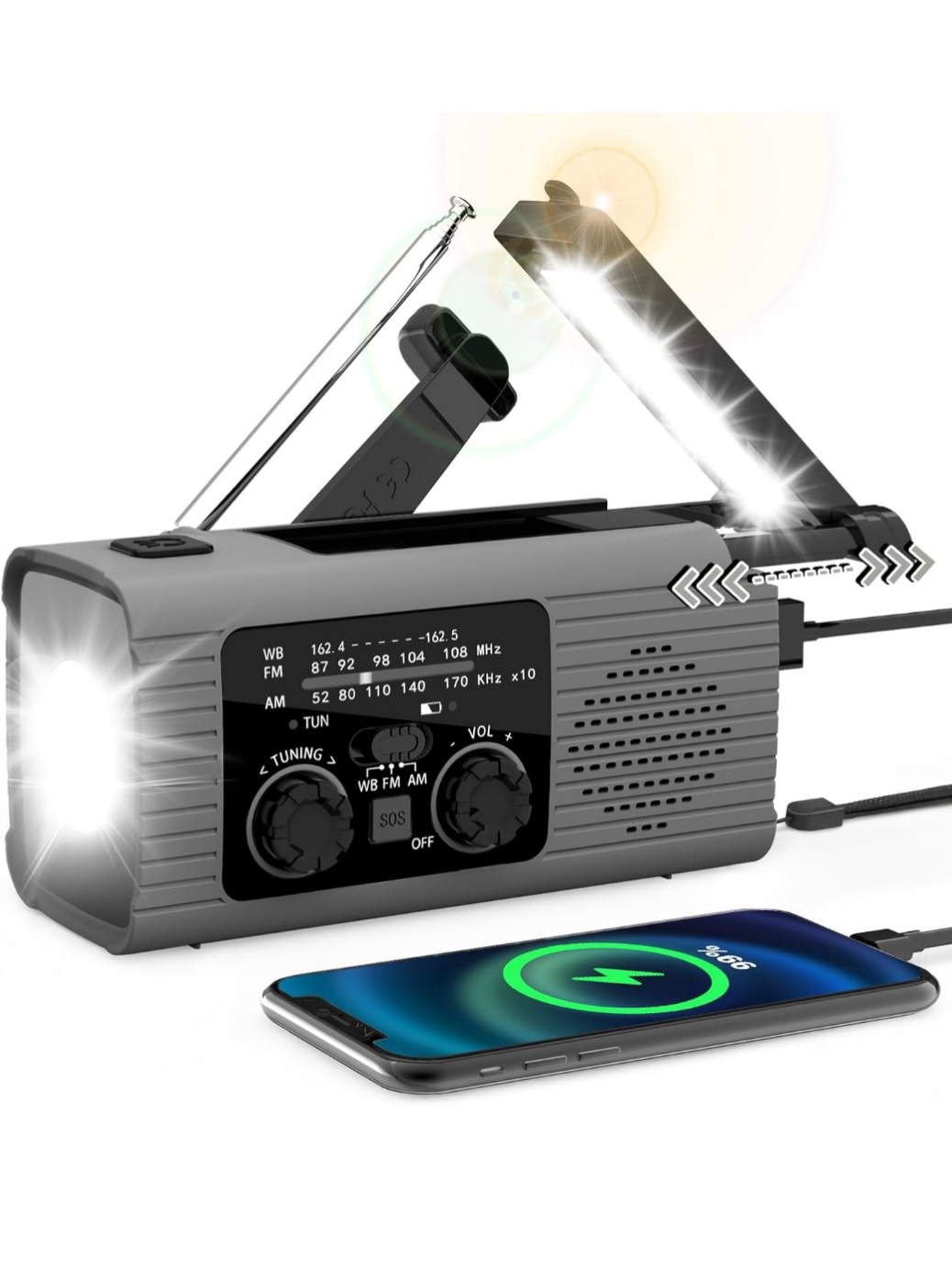 Radio NOAA Emergencia 4000 mAh Solar
