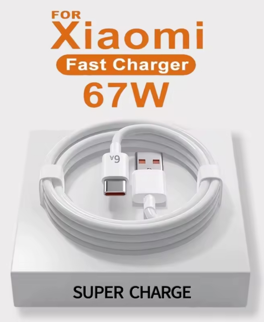 Cable USB 67W Xiaomi Tipo C 2m Suprecarga Blanco Subtítulo: Carga rápida Xiaomi Mi 13/12, POCO X5/F5 Pro, Redmi Note 9–12